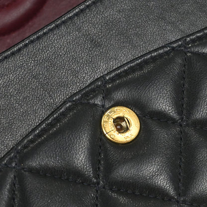 Chanel 1996-1997 Black Lambskin Medium Classic Double Flap Shoulder Bag