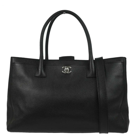 Chanel 2006-2008 Black Calfskin Executive Cerf 2way Shoulder Tote Bag
