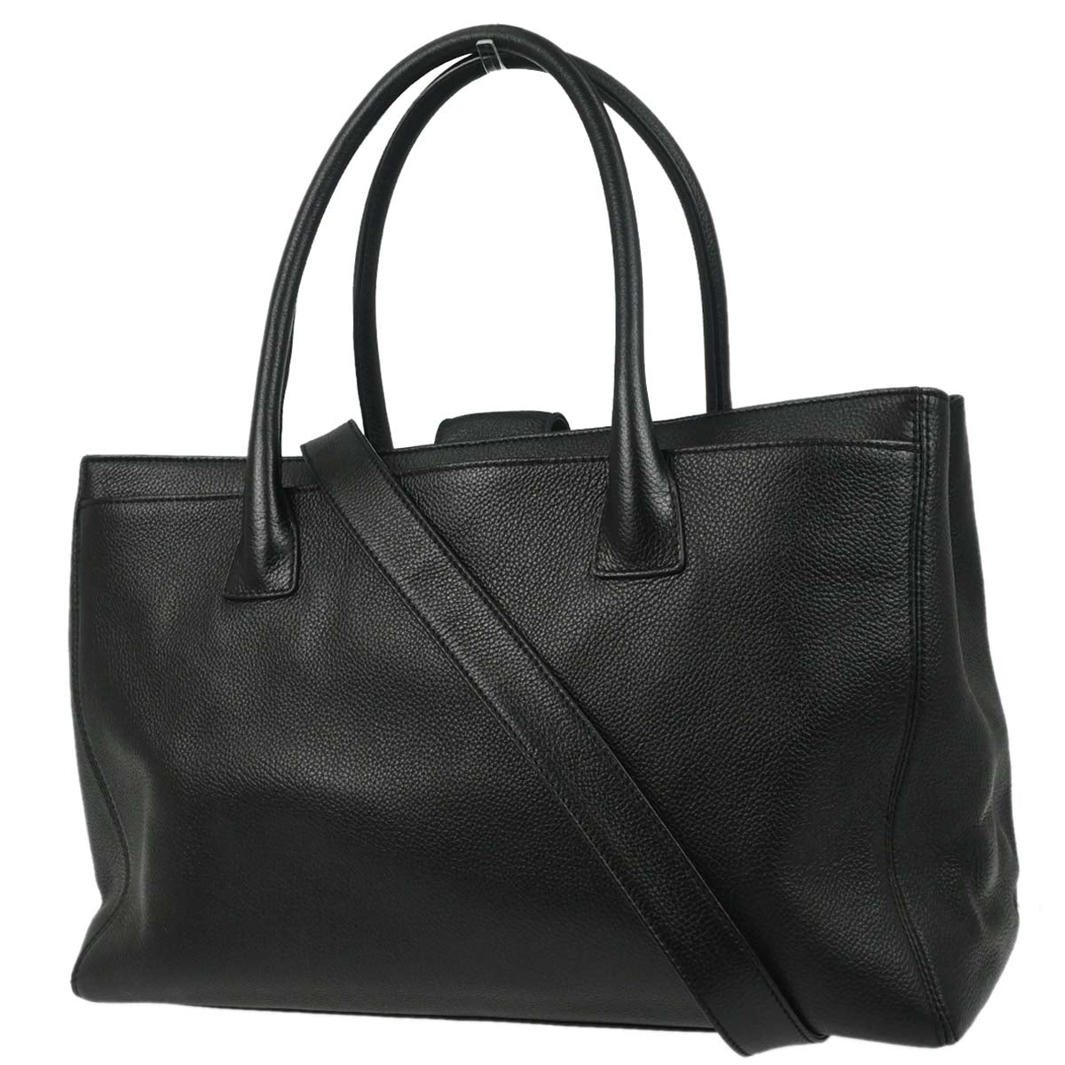 Chanel Black Calfskin Executive Cerf 2way Shoulder Tote Bag