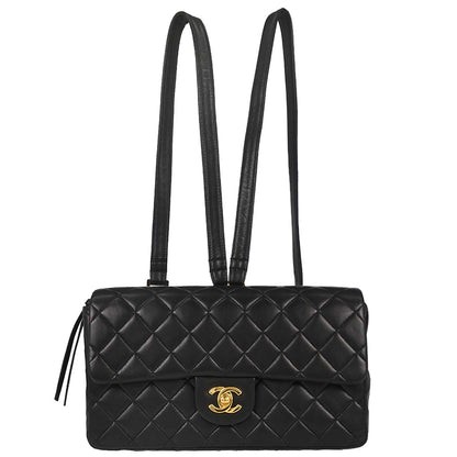 Chanel Black Lambskin Classic Flap Backpack