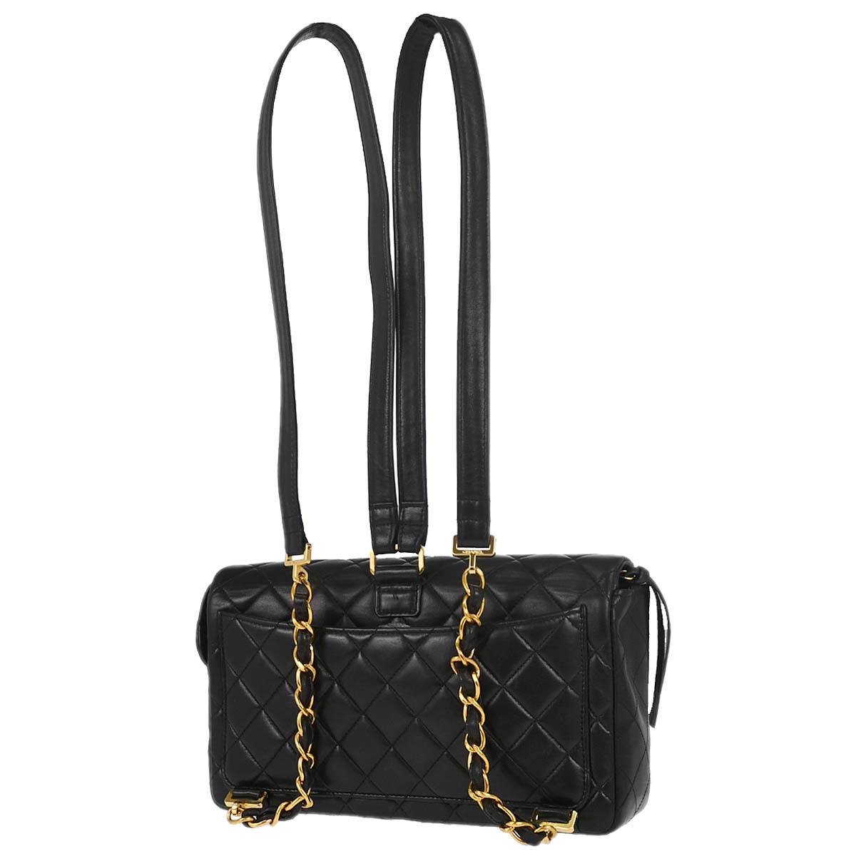 Chanel Black Lambskin Classic Flap Backpack