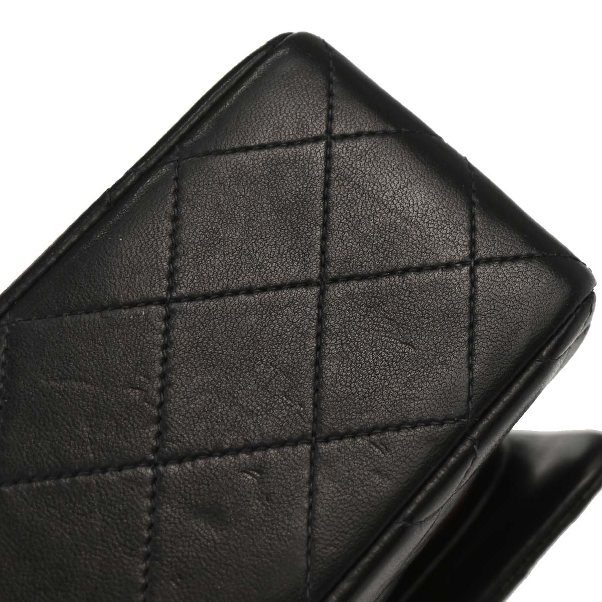 Chanel 1997-1999 Black Lambskin Medium Classic Double Flap Shoulder Bag