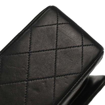 Chanel 1997-1999 Black Lambskin Medium Classic Double Flap Shoulder Bag