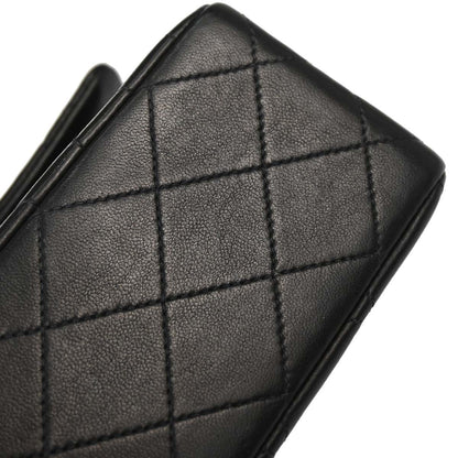 Chanel 1997-1999 Black Lambskin Medium Classic Double Flap Shoulder Bag