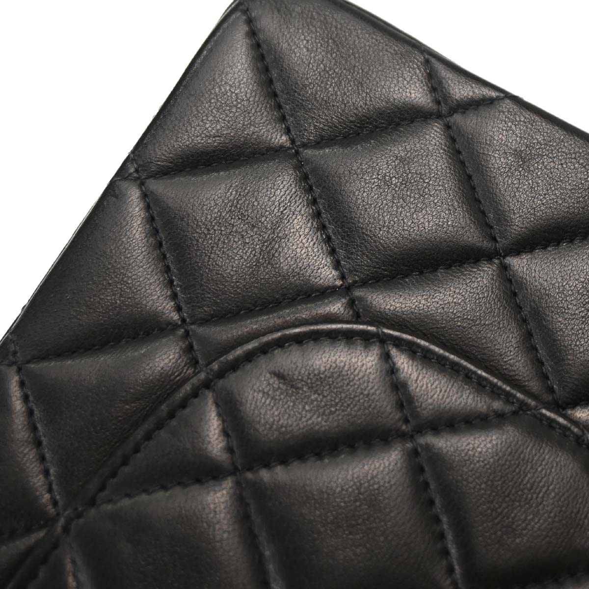 Chanel 1997-1999 Black Lambskin Medium Classic Double Flap Shoulder Bag