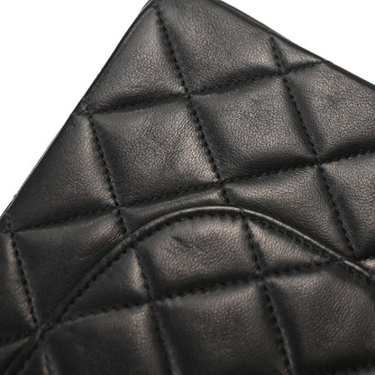 Chanel 1997-1999 Black Lambskin Medium Classic Double Flap Shoulder Bag