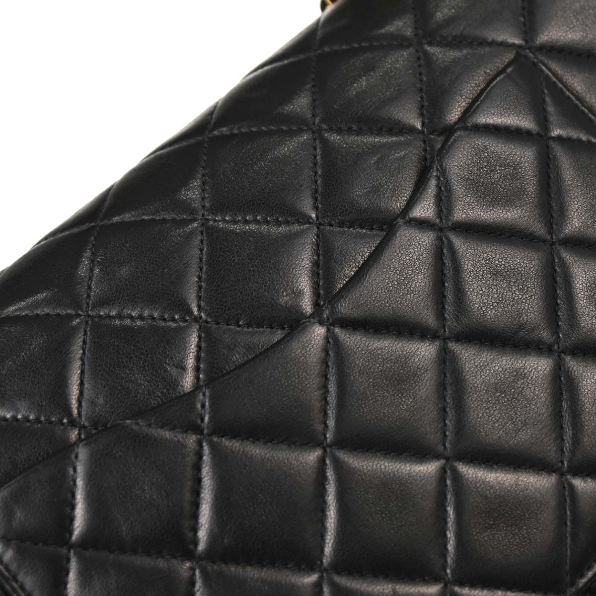Chanel 1997-1999 Black Lambskin Medium Classic Double Flap Shoulder Bag