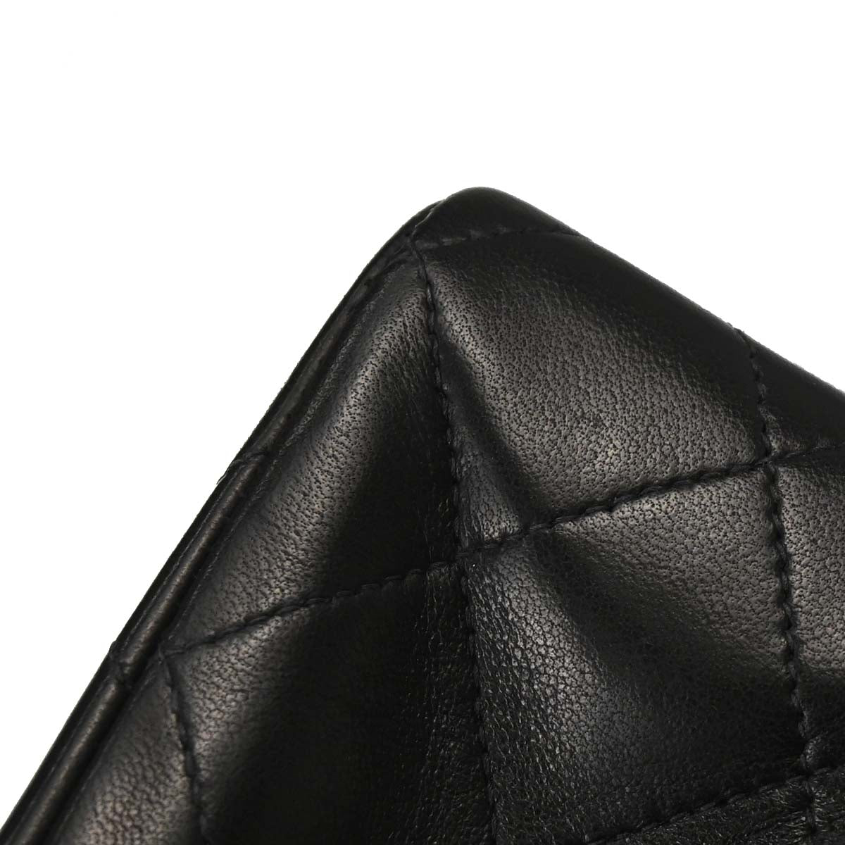 Chanel 1997-1999 Black Lambskin Medium Classic Double Flap Shoulder Bag