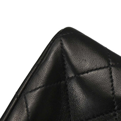 Chanel 1997-1999 Black Lambskin Medium Classic Double Flap Shoulder Bag