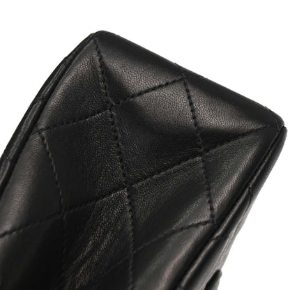 Chanel 1997-1999 Black Lambskin Medium Classic Double Flap Shoulder Bag