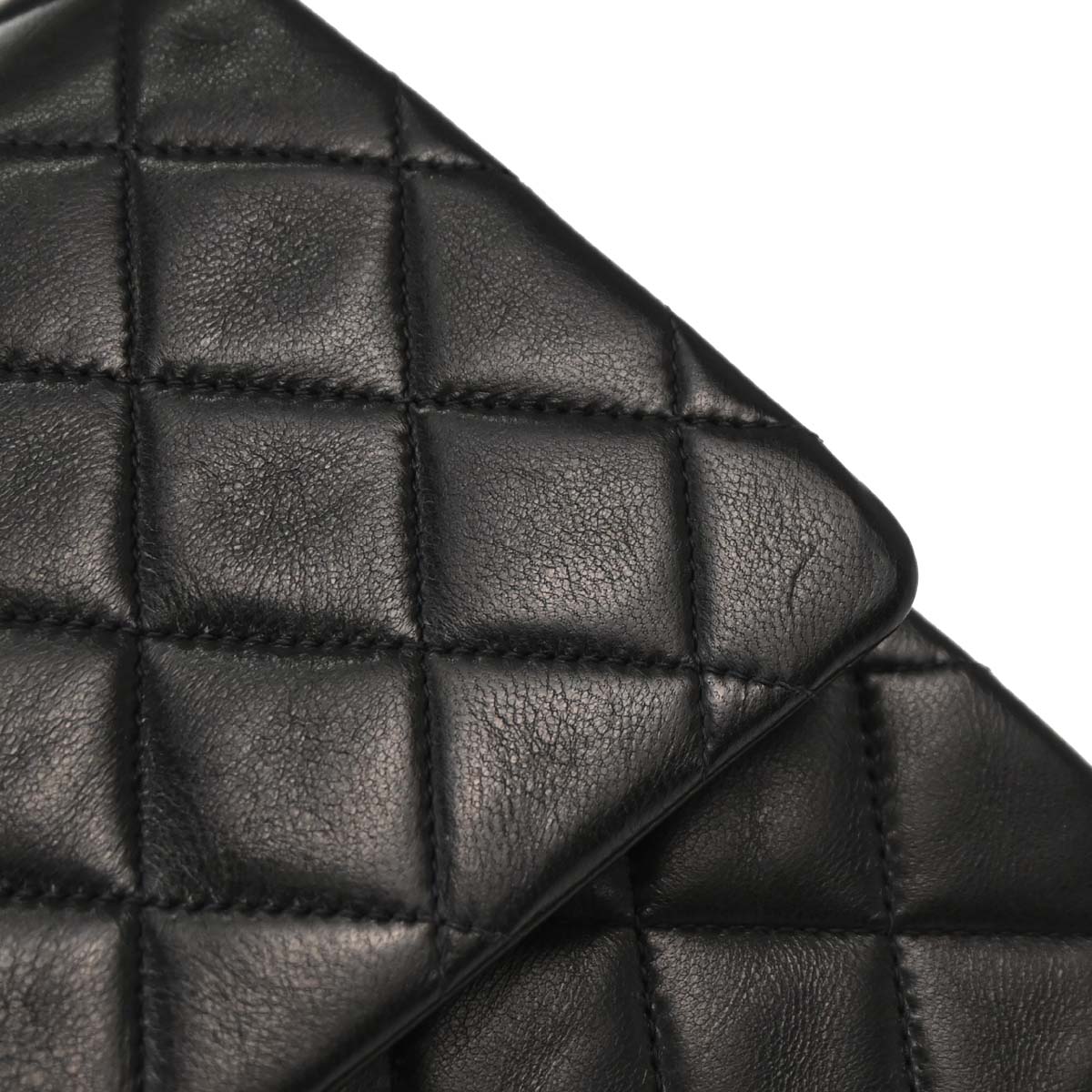 Chanel 1997-1999 Black Lambskin Medium Classic Double Flap Shoulder Bag