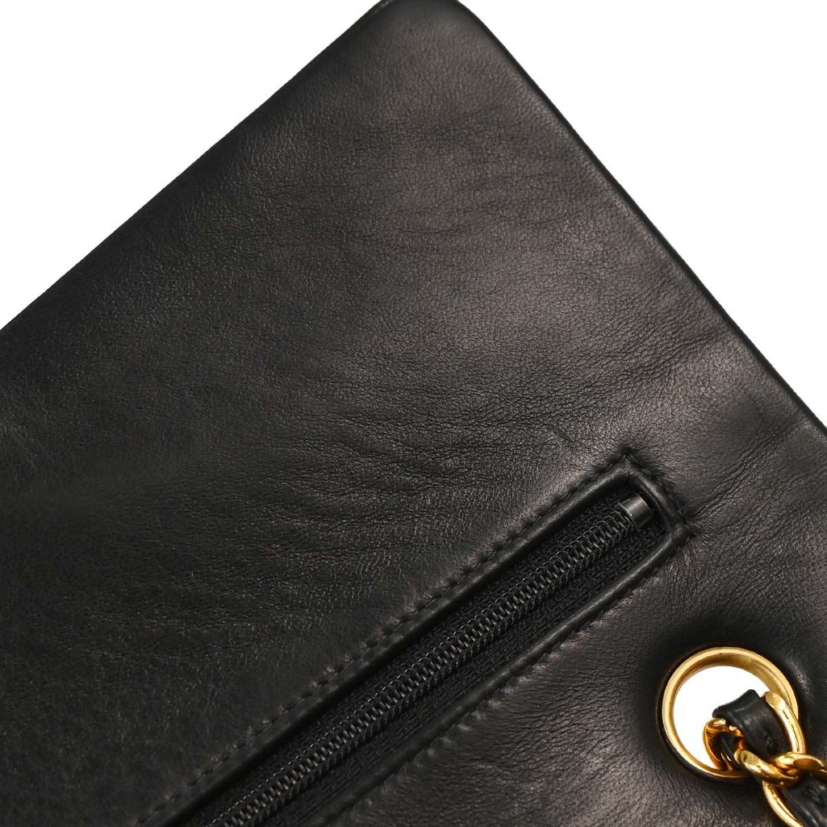 Chanel 1997-1999 Black Lambskin Medium Classic Double Flap Shoulder Bag