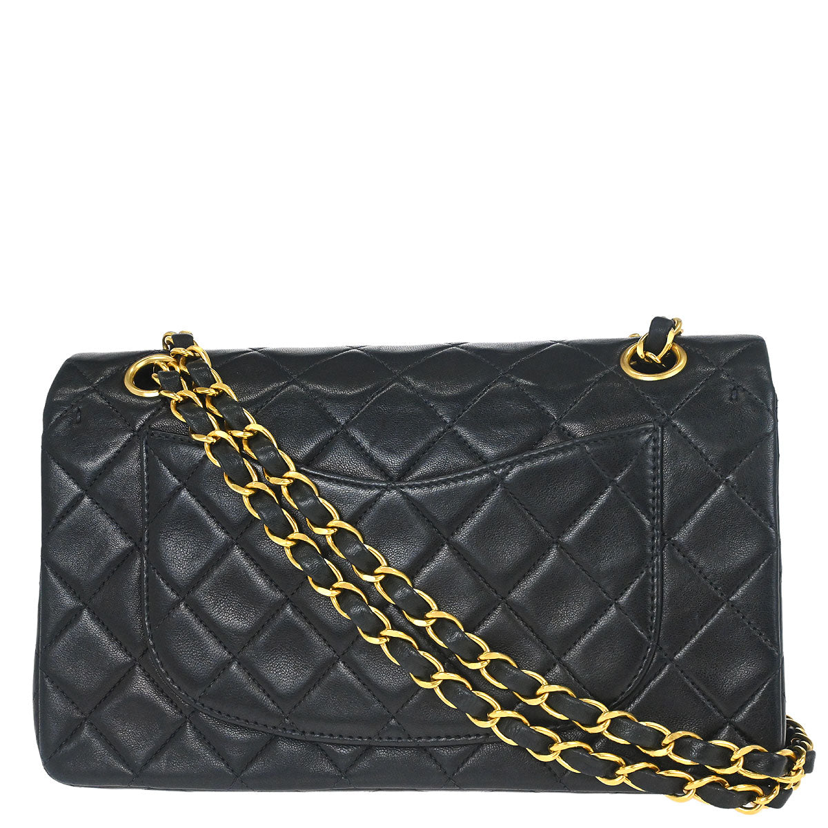 Chanel Black Lambskin Small Classic Double Flap Shoulder Bag