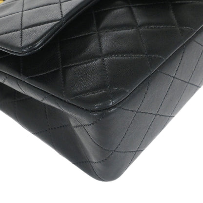 Chanel Black Lambskin Small Classic Double Flap Shoulder Bag