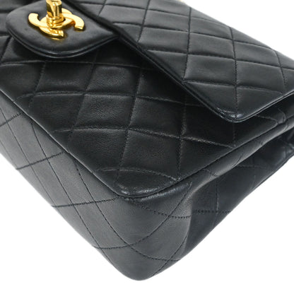 Chanel Black Lambskin Small Classic Double Flap Shoulder Bag