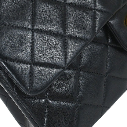 Chanel Black Lambskin Small Classic Double Flap Shoulder Bag
