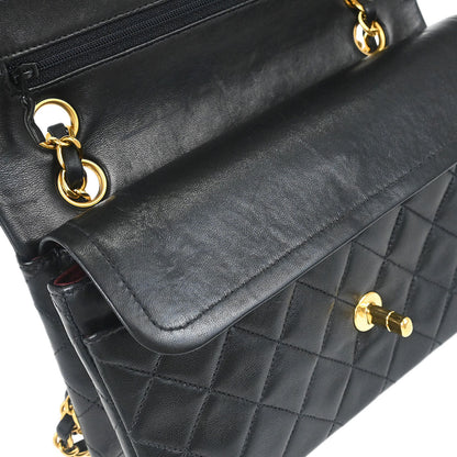 Chanel Black Lambskin Small Classic Double Flap Shoulder Bag