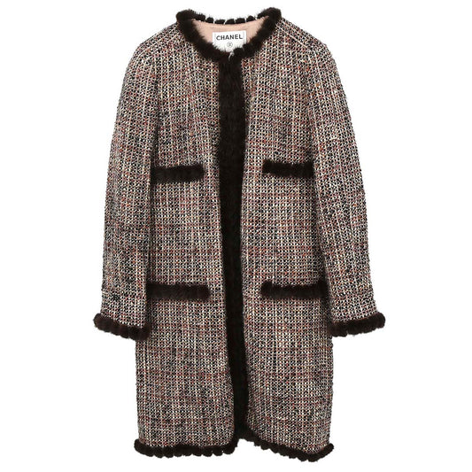 Chanel 2003 Tweed Coat Brown #34