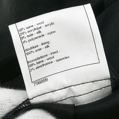 Chanel 2011-2012 Hooded Duffel Coat Tweed Black #34