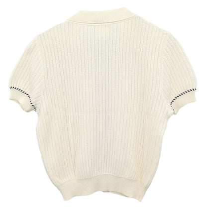 Chanel 1996 Short Sleeve Cardigan White #40
