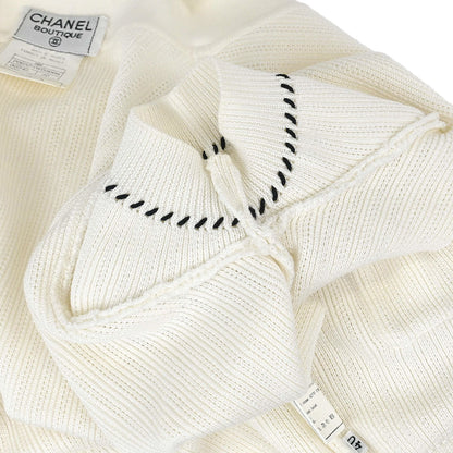 Chanel 1996 Short Sleeve Cardigan White #40