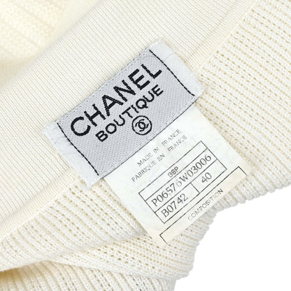 Chanel 1996 Short Sleeve Cardigan White #40