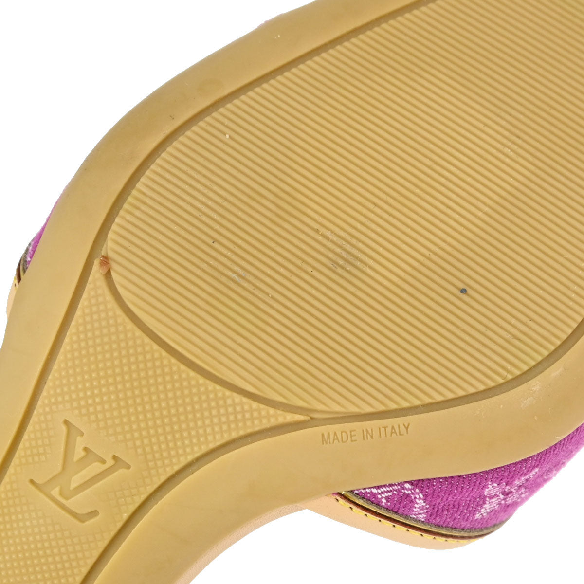 Louis Vuitton * Pink Monogram Denim Mules Shoes #36