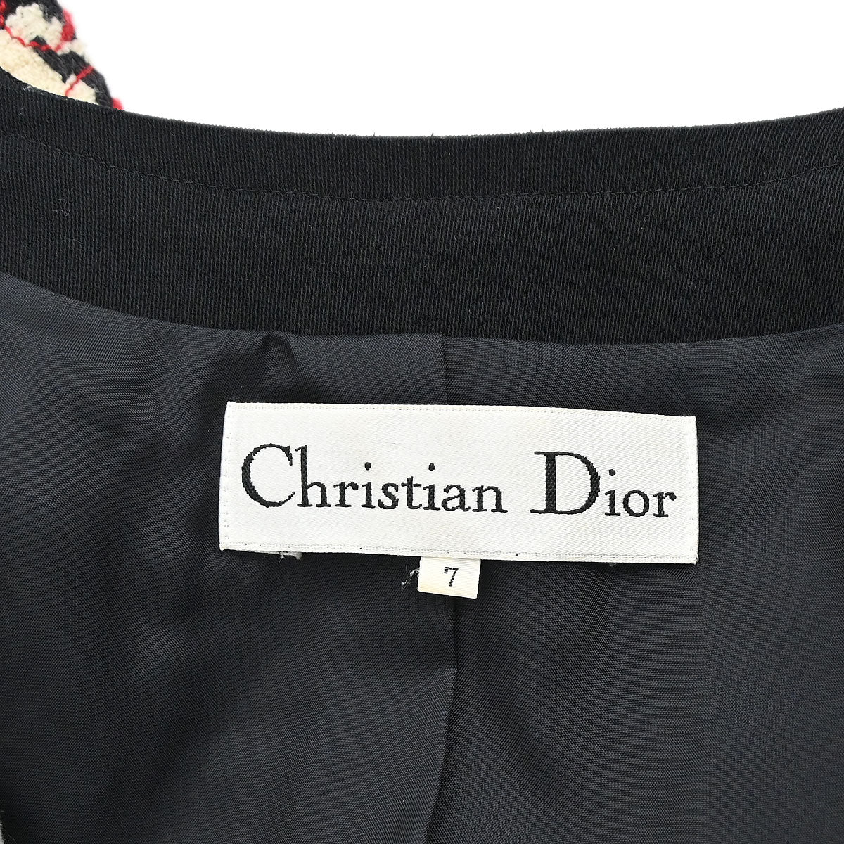Christian Dior Long Sleeve Jacket Tweed Ivory #34-36