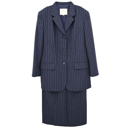 Burberrys Setup Suit Jacket Skirt Navy #34-36