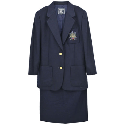 Burberrys Setup Suit Jacket Skirt Navy #34-36