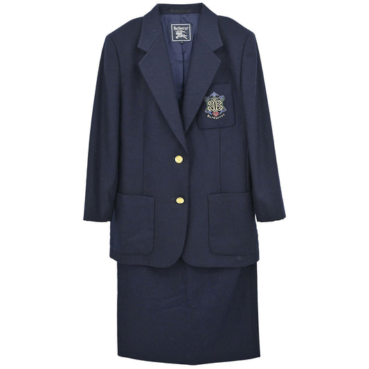 Burberrys Setup Suit Jacket Skirt Navy #34-36