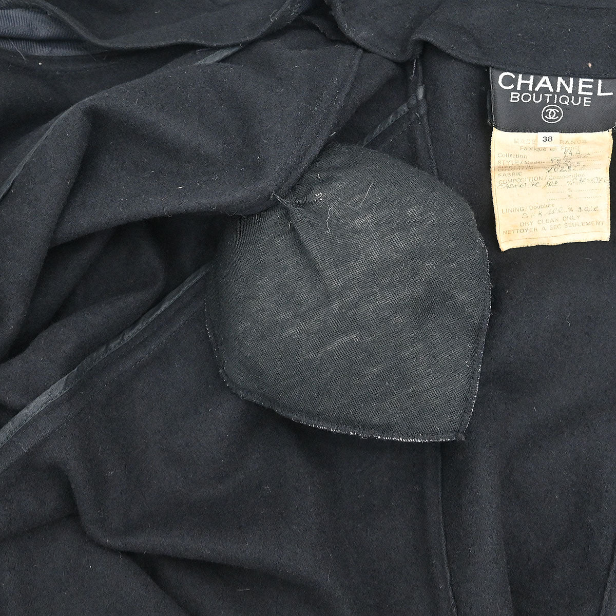 Chanel 1994 Coat Black #38