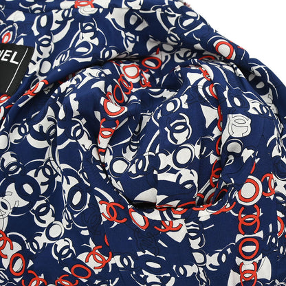 Chanel 2007 Single Breasted Zip Up Tweed Jacket Navy #34