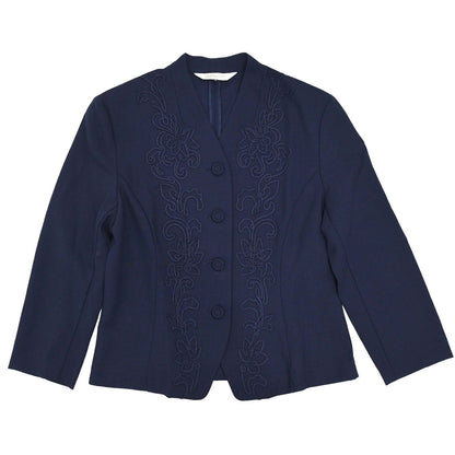 Burberrys Embroidered Jacket Navy #34-36