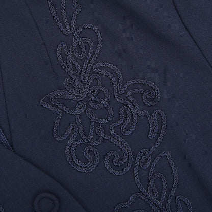 Burberrys Embroidered Jacket Navy #34-36
