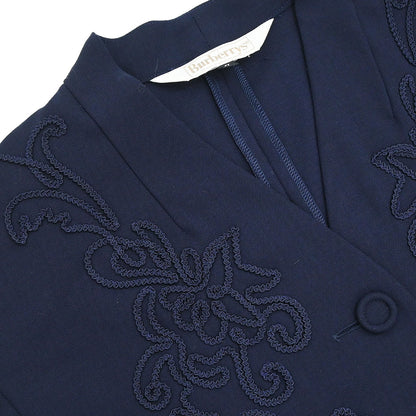 Burberrys Embroidered Jacket Navy #34-36