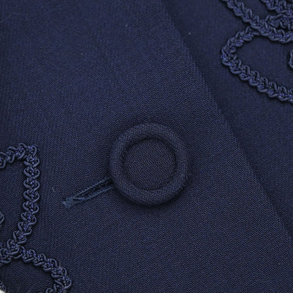 Burberrys Embroidered Jacket Navy #34-36