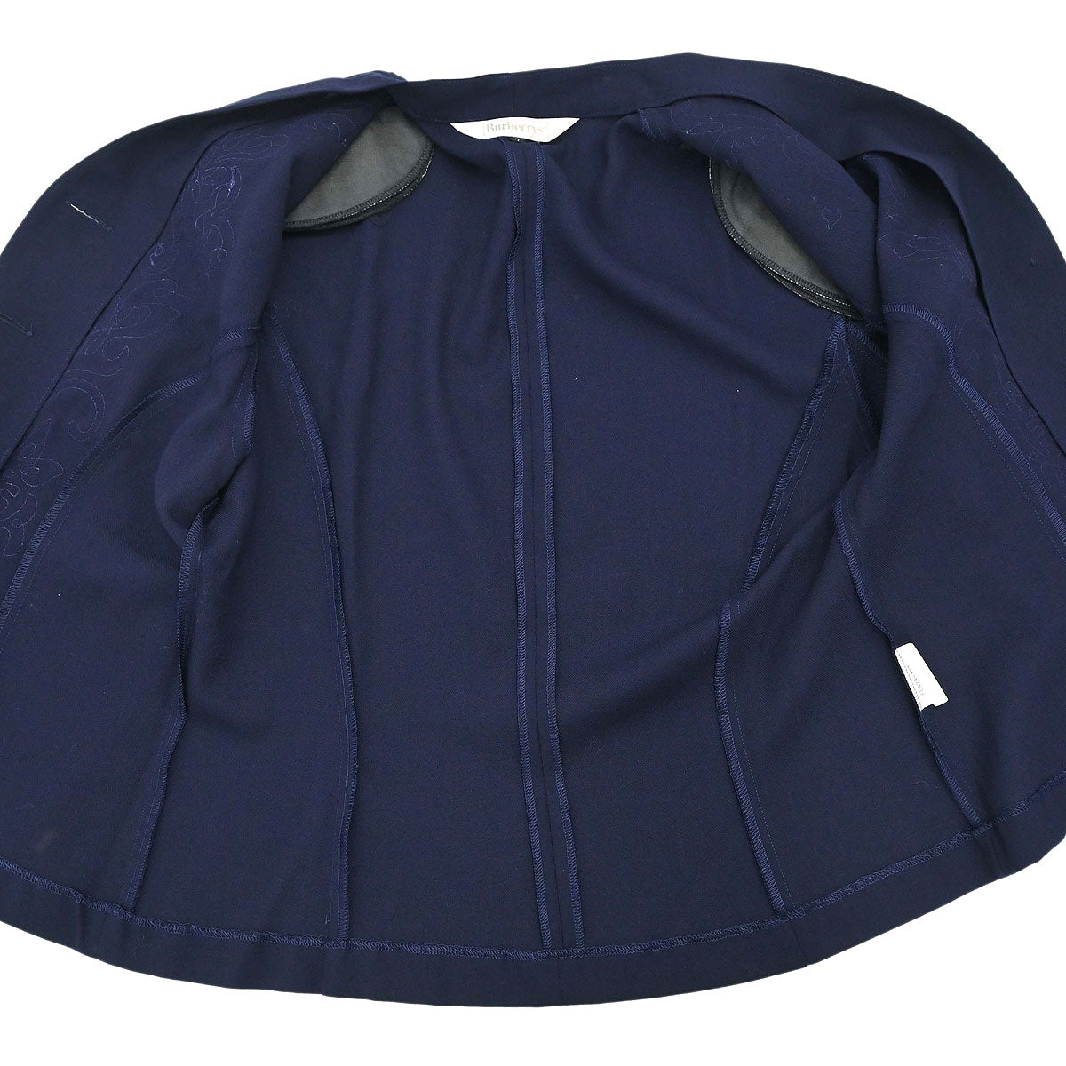 Burberrys Embroidered Jacket Navy #34-36