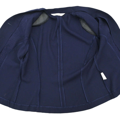 Burberrys Embroidered Jacket Navy #34-36