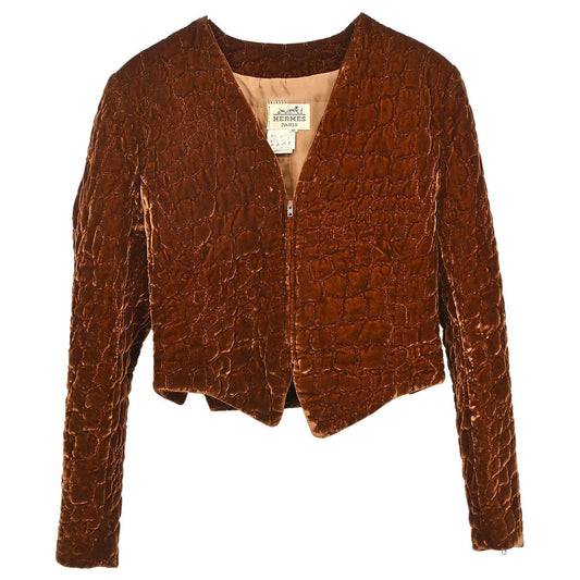 Hermes Zip Up Jacket Brown #40