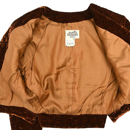 Hermes Zip Up Jacket Brown #40