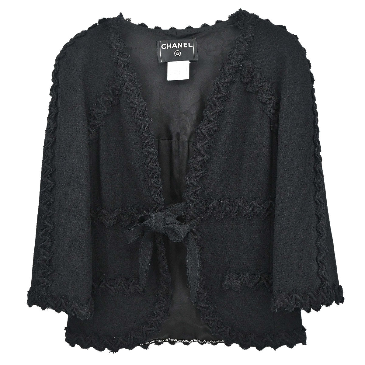 Chanel 2007 Collarless Jacket Black #38