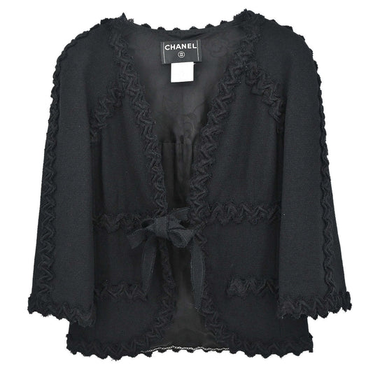 Chanel 2007 Collarless Jacket Black #38
