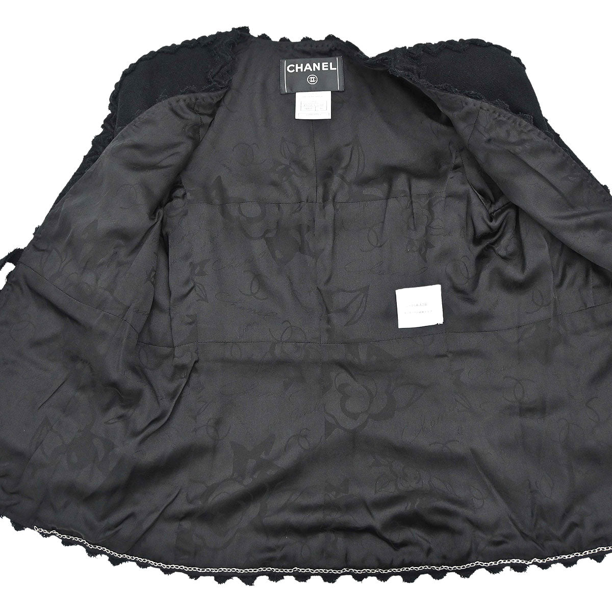 Chanel 2007 Collarless Jacket Black #38