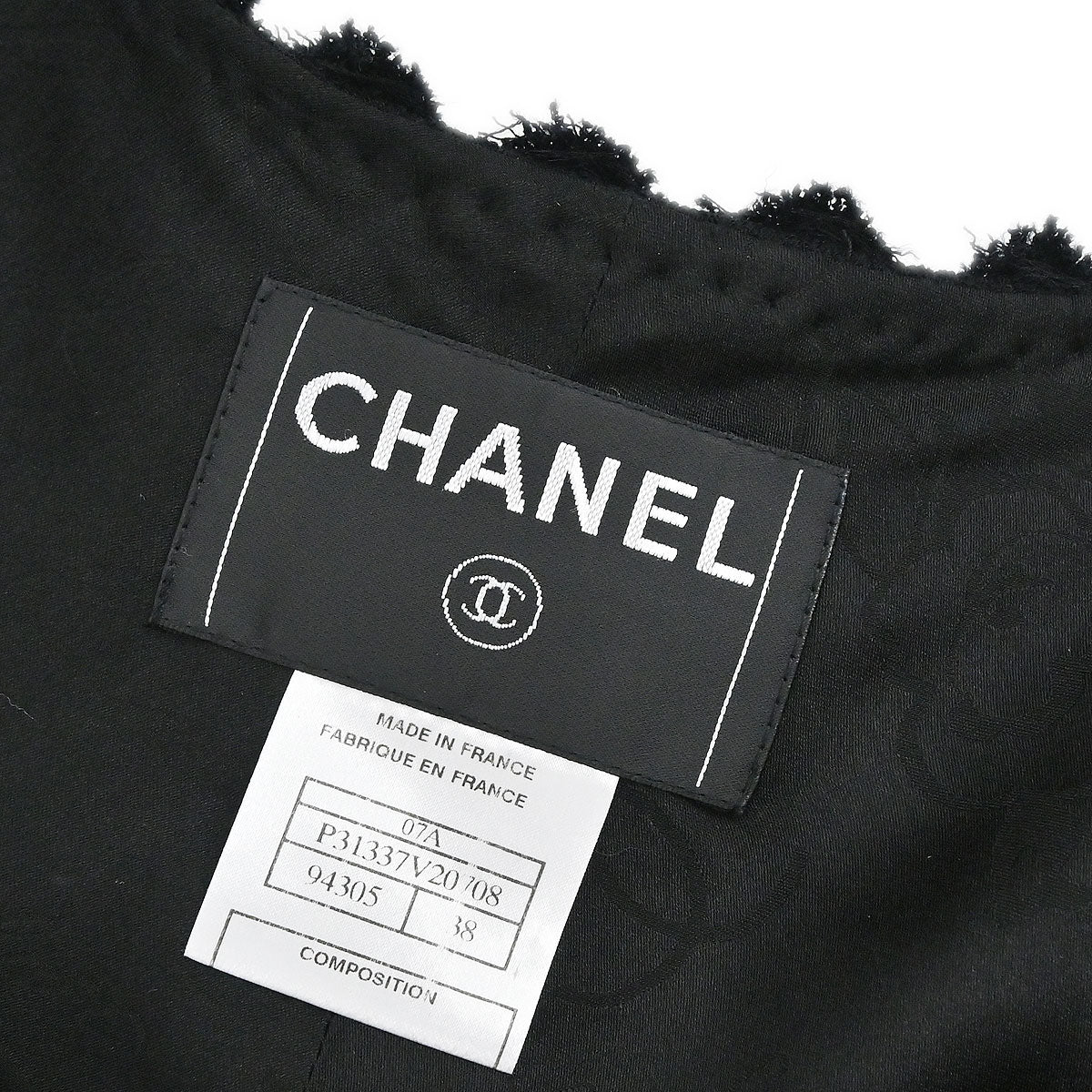 Chanel 2007 Collarless Jacket Black #38