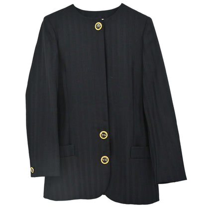 Christian Dior Collarless Striped Jacket Black #36–38