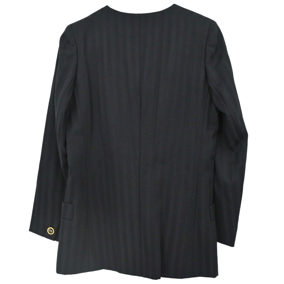 Christian Dior Collarless Striped Jacket Black #36–38
