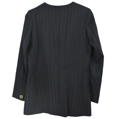 Christian Dior Collarless Striped Jacket Black #36–38
