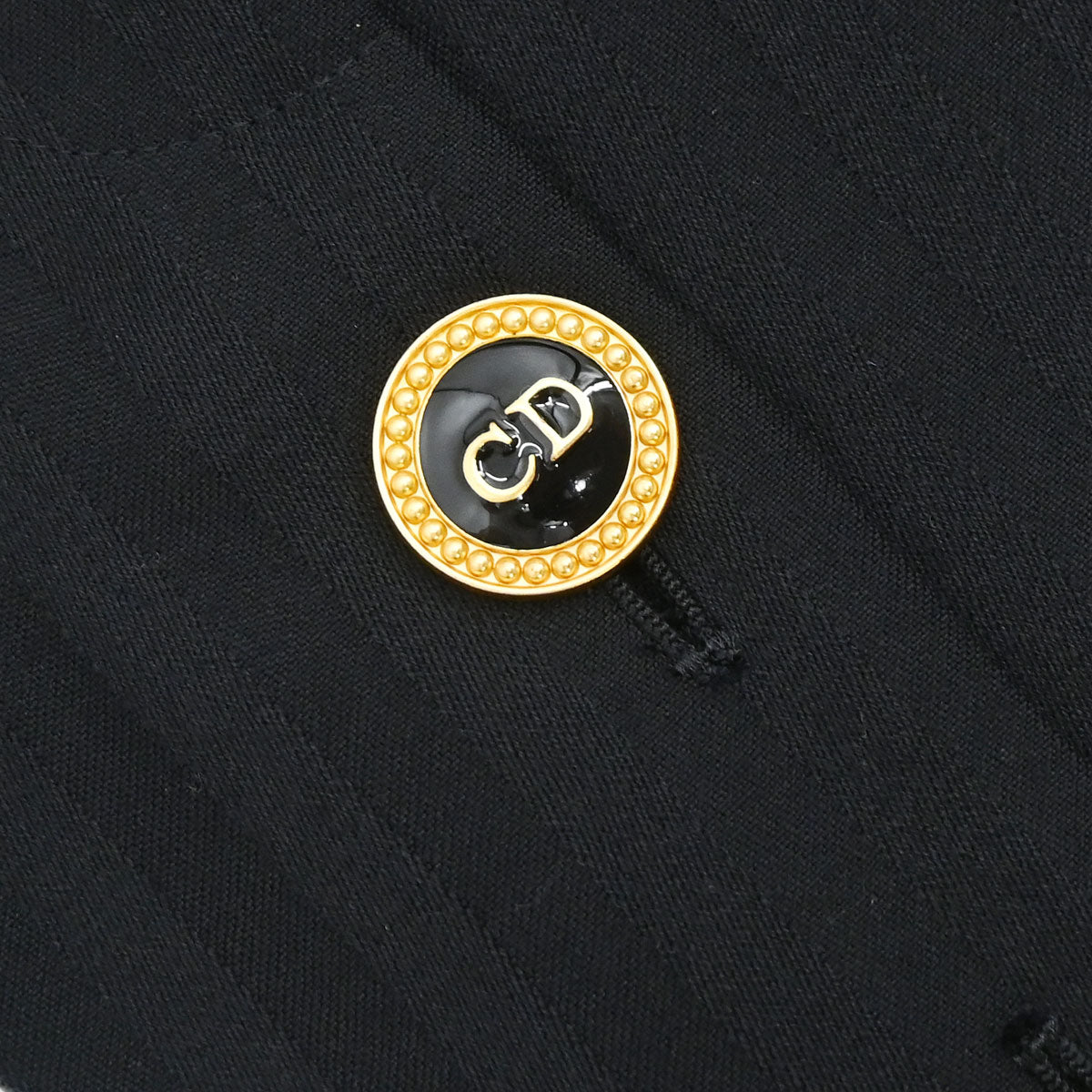 Christian Dior Collarless Striped Jacket Black #36–38