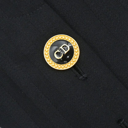 Christian Dior Collarless Striped Jacket Black #36–38